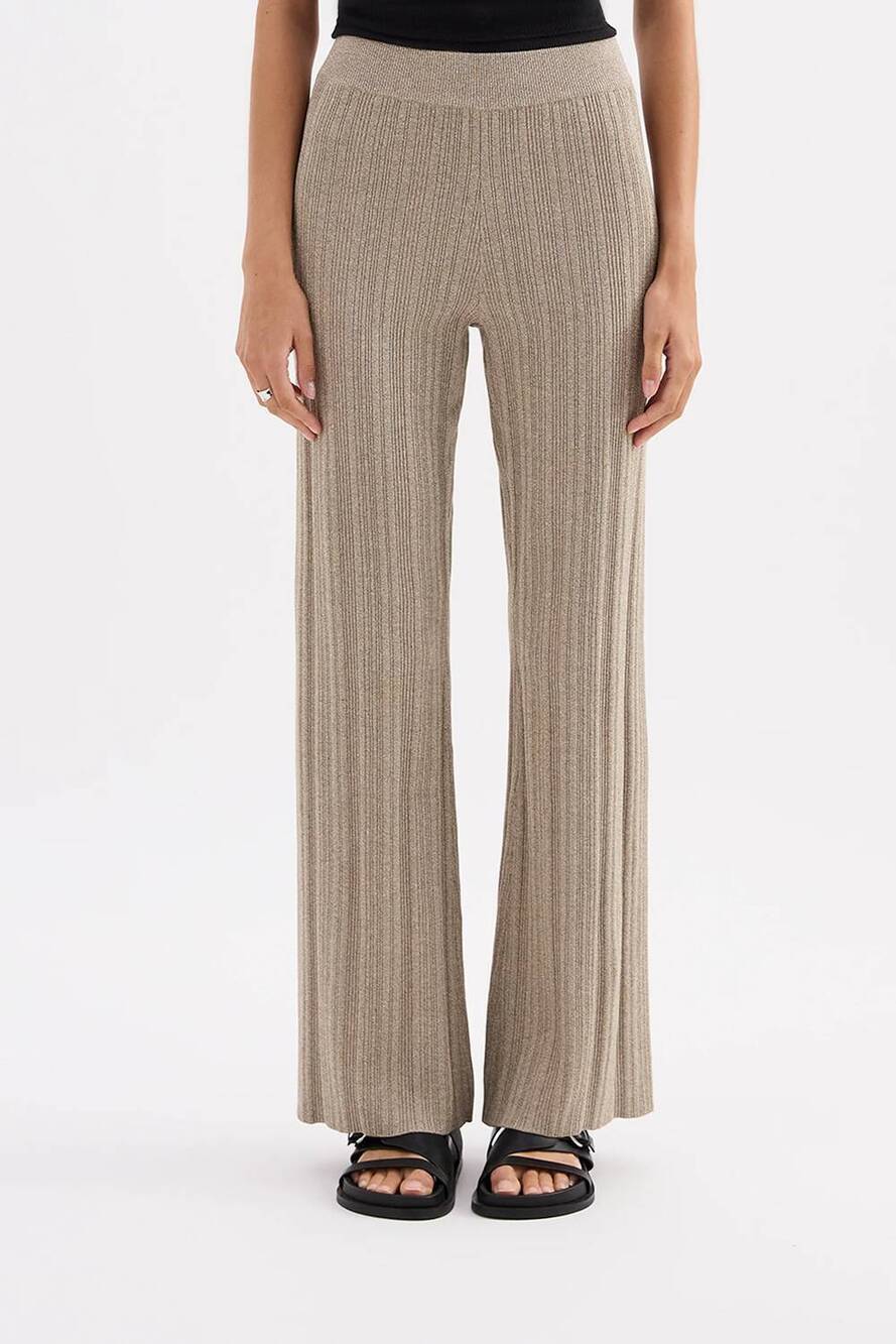 NEW NUDE LUCY collins knit pants in oat marie